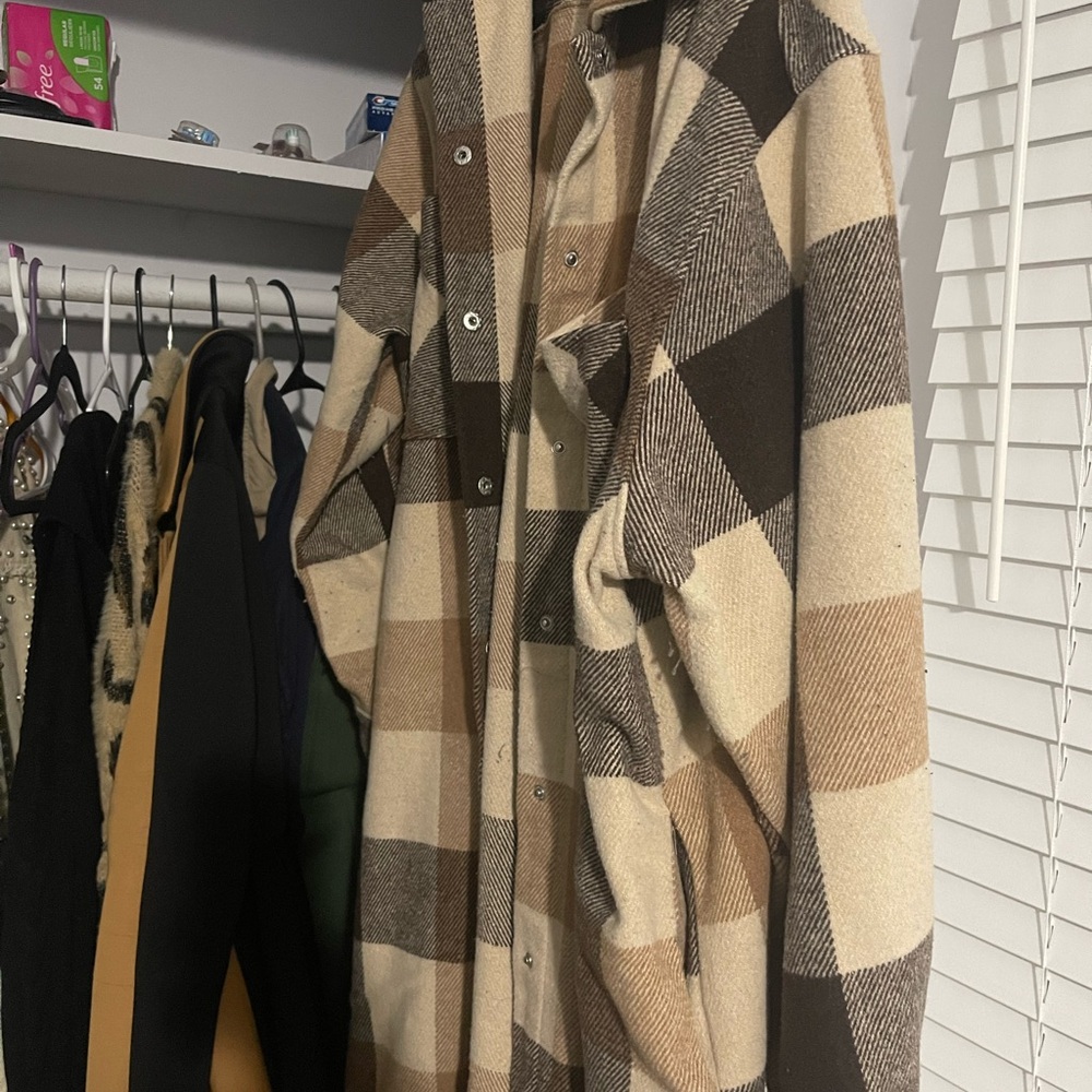 Brown Plaid Shacket - image 3